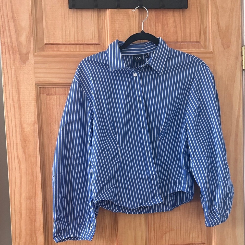 Organic Cotton Poplin Balloon-Sleeve Shirt